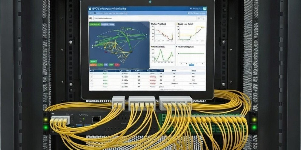 Diagrama de monitoreo PON profundo con tecnología DPA de Adtran